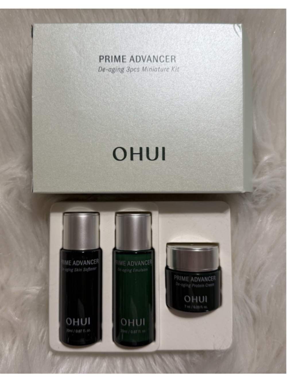 O HUI Prime Advancer De-aging 3pcs Miniature Kit Skincare Set K-Beauty